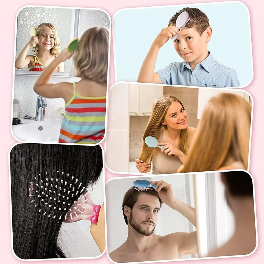 برس مو KASTWAVE، برای دختران پسران زنان مردان کودکان، موهای خیس و خشک، برس گره باز کن مسافرتی کوچک برای انواع مو، به راحتی گره ها را باز می کند، صاف کننده و ماساژ دهنده (آبی)