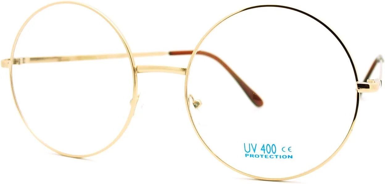 عینک عدسی شفاف با فریم دایره ای بزرگ و بسیار بزرگ PASTL