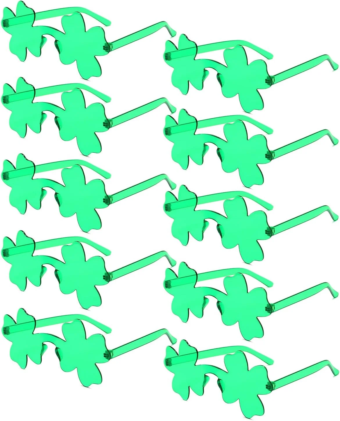 پارسوپ 10 جفت عینک روز سنت پاتریک، عینک شبدر چهار برگ سبز ایرلندی برای تزئینات مهمانی روز سنت پاتریک، لوازم جانبی روز سنت پدی