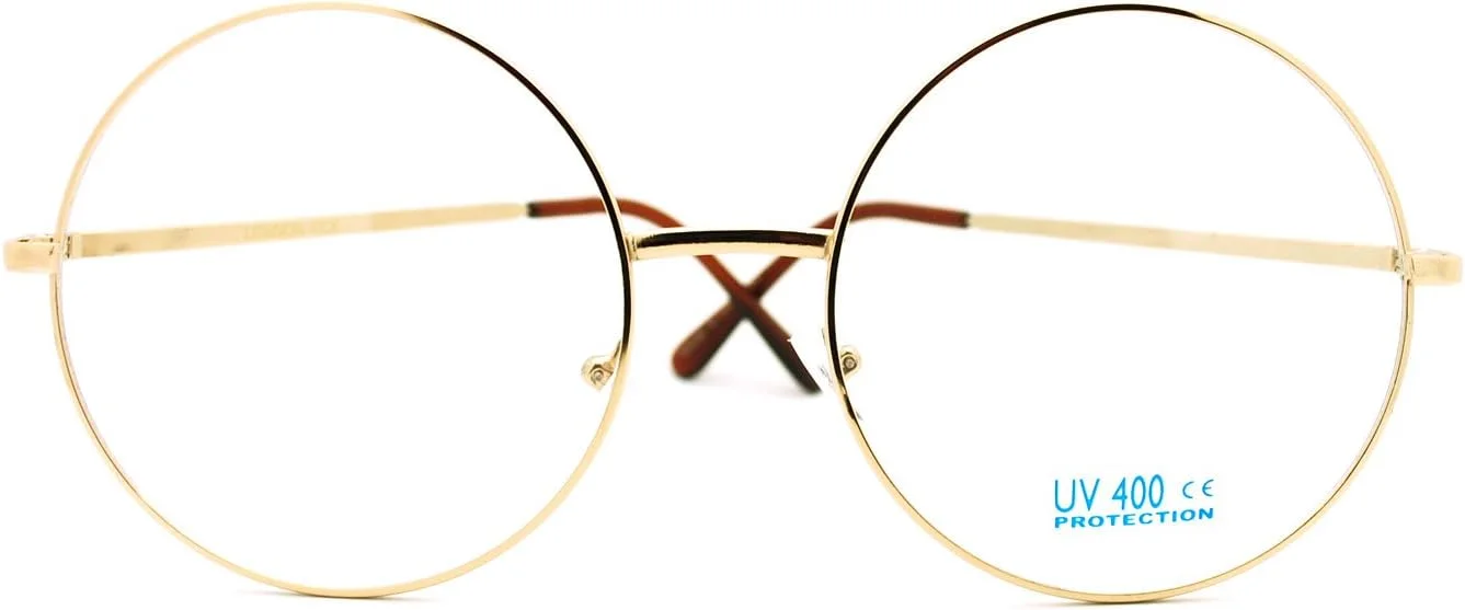 عینک عدسی شفاف با فریم دایره ای بزرگ و بسیار بزرگ PASTL