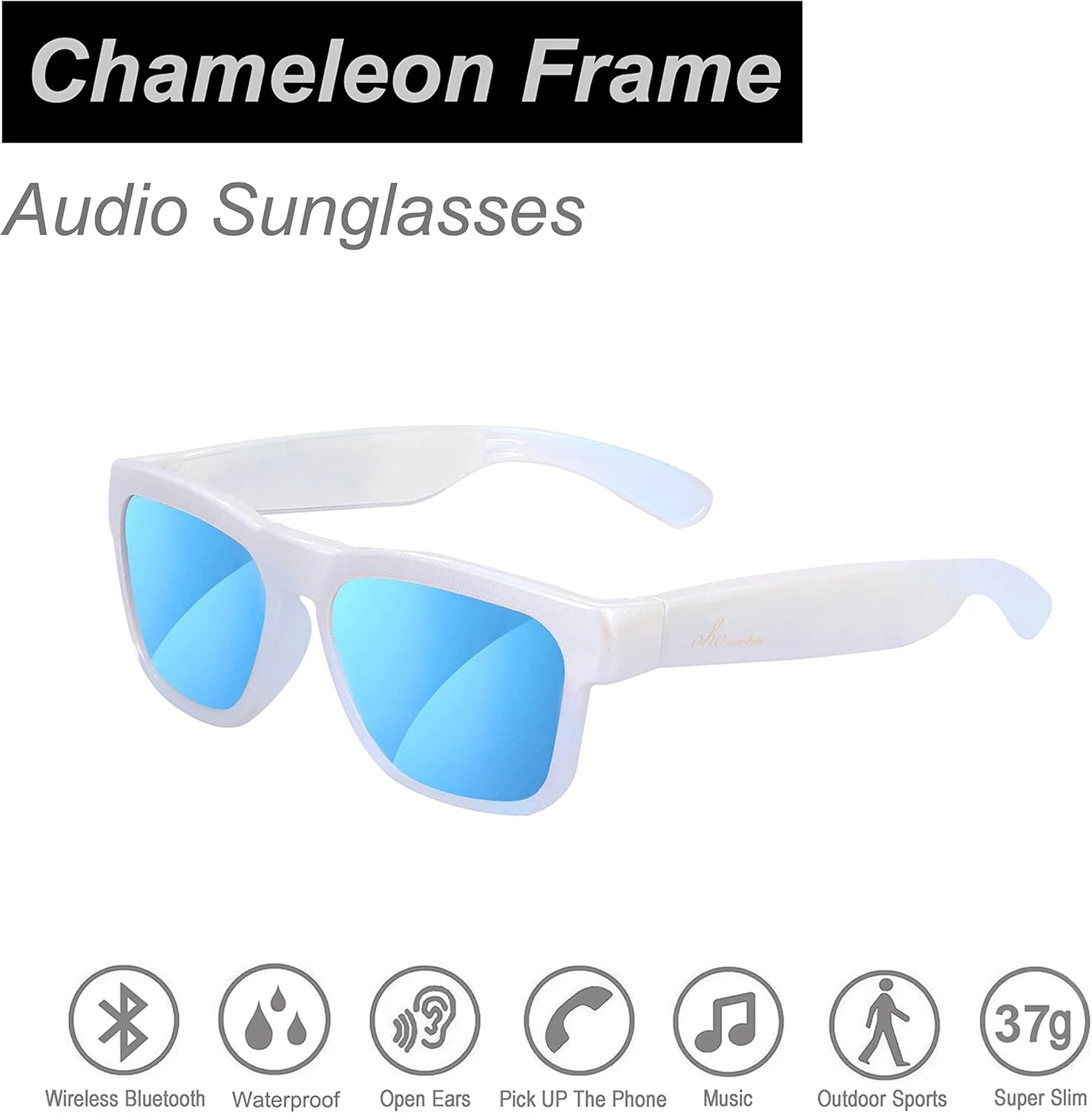 عینک آفتابی هوشمند OhO، عینک آفتابی پلاریزه یونیسکس با بلندگوی بلوتوث، محافظت در برابر اشعه ماوراء بنفش مناسب ورزش/فضای باز و کنترل صوتی