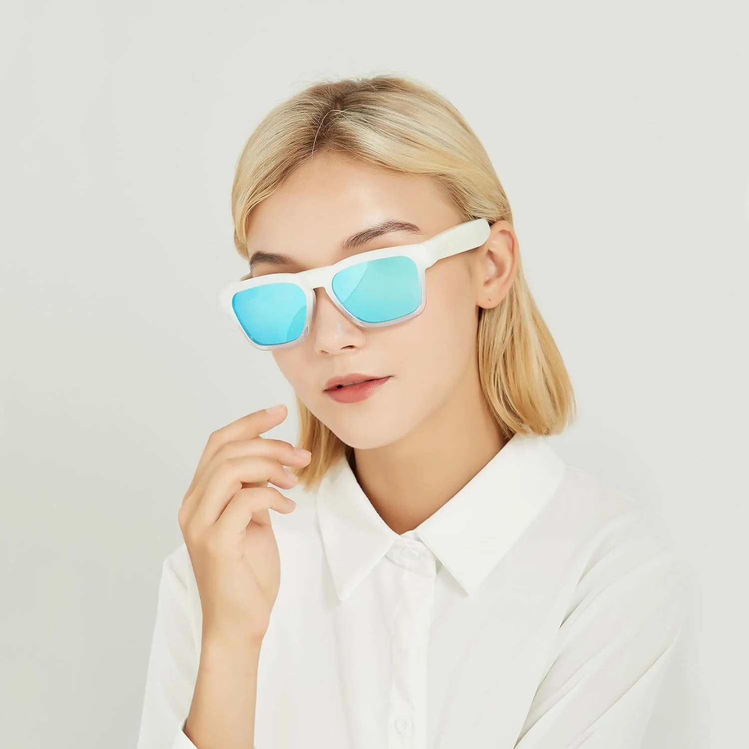 عینک آفتابی هوشمند OhO، عینک آفتابی پلاریزه یونیسکس با بلندگوی بلوتوث، محافظت در برابر اشعه ماوراء بنفش مناسب ورزش/فضای باز و کنترل صوتی