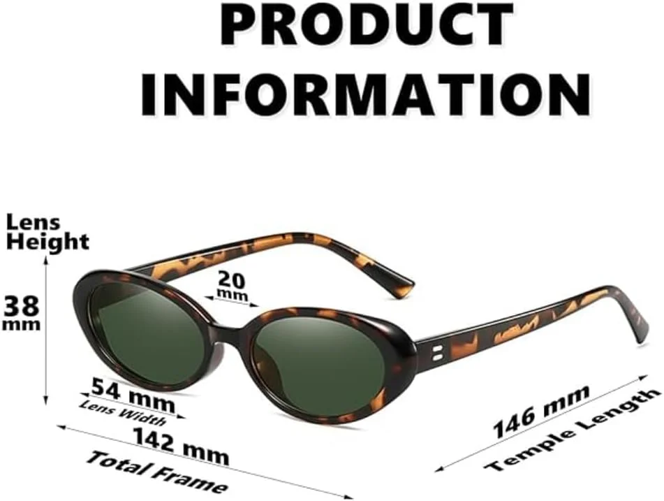 عینک آفتابی رترو Oasisgalore، عینک آفتابی بیضی گربه ای وینتیج با محافظت UV برای استفاده در فضای باز زنانه و مردانه (3 عدد)