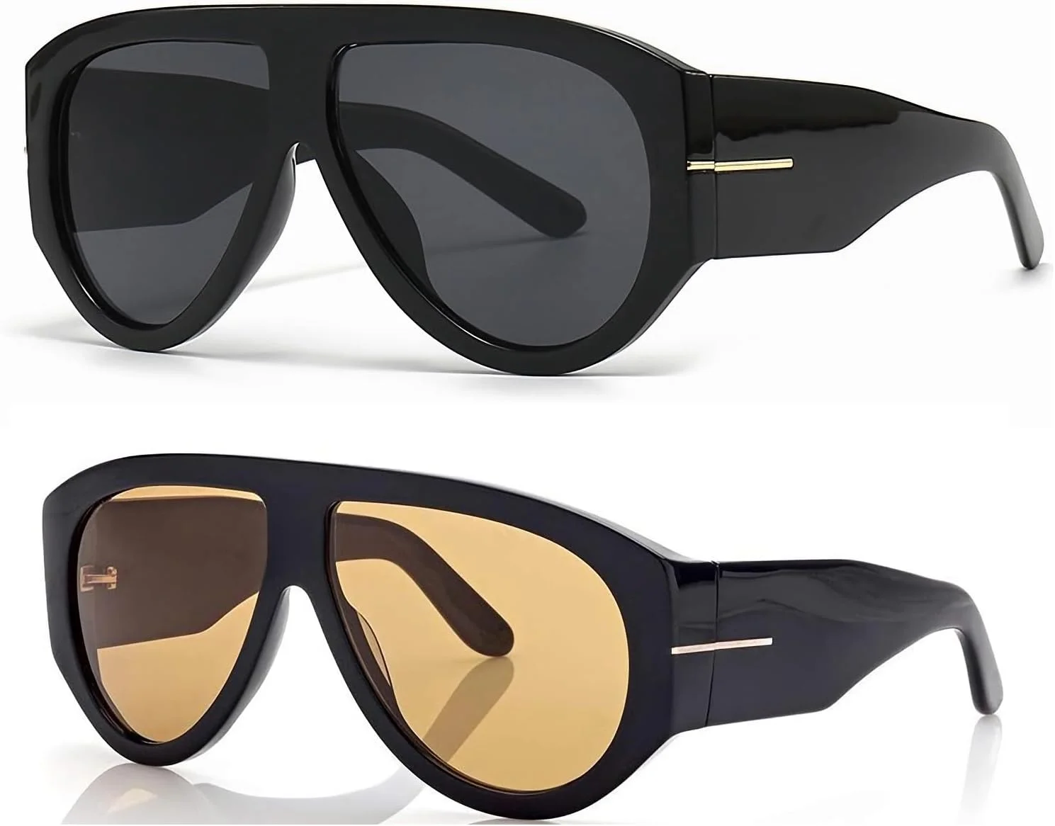 عینک آفتابی خلبانی بزرگ و مد روز OSAGAMA برای زنان و مردان، لوکس و ضخیم به سبک کلاسیک دهه 70