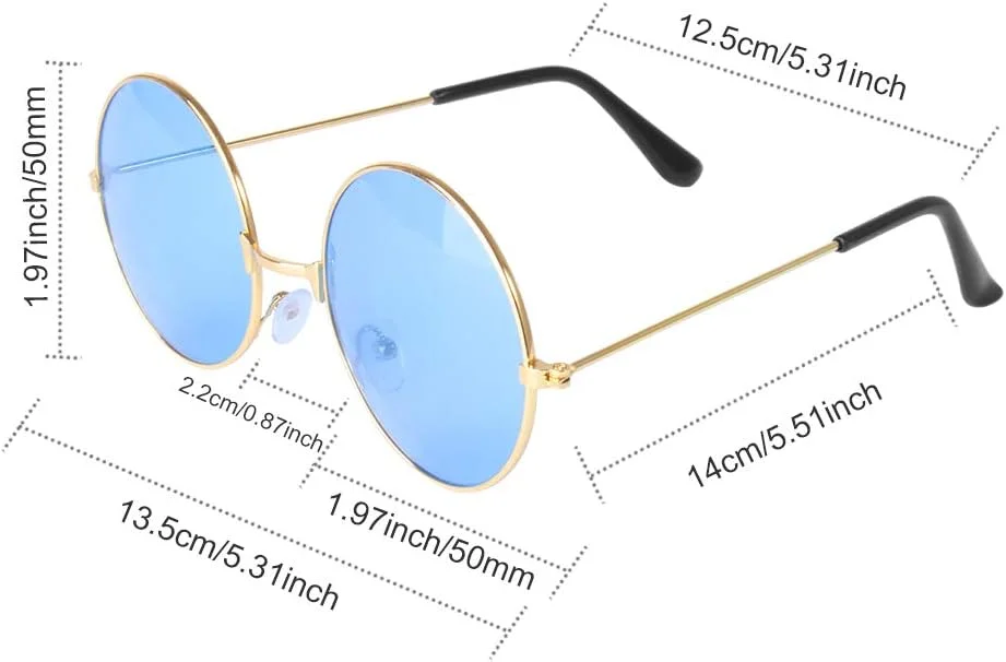 عینک آفتابی گرد هیپی ONESING، 8-20 جفت، عینک دایره ای زنانه چند رنگ با هدبند هیپی برای مهمانی دیسکو