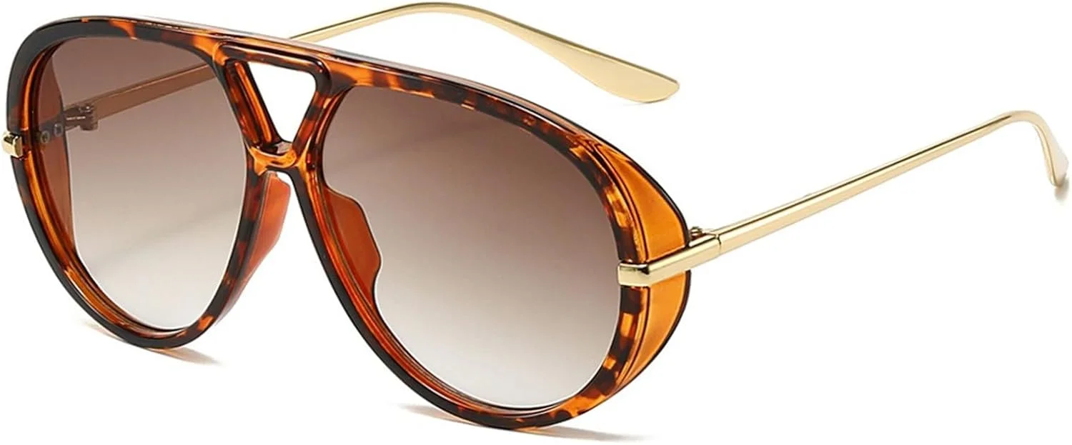 عینک آفتابی خلبانی بزرگ و مد روز OSAGAMA برای زنان و مردان، سایه های لوکس و قدیمی، عینک آفتابی فلزی یکپارچهسازی با سیستمعامل