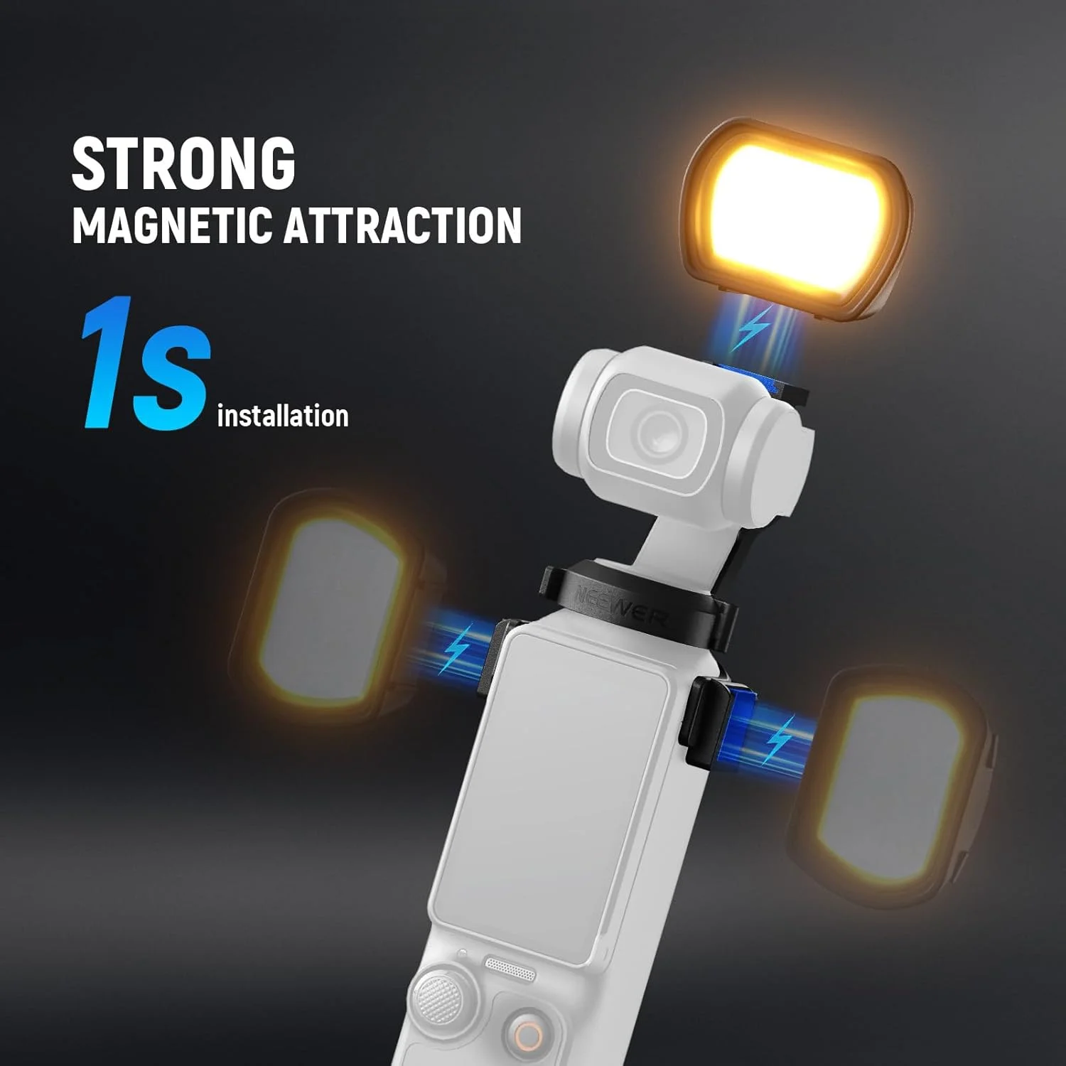 نور کمکی مغناطیسی NEEWER BASICS سازگار با دوربین گیمبال DJI OSMO Pocket 3 Creator Combo، نورپردازی LED کوچک قابل شارژ USB C برای ضبط سلفی ولاگ ویدیو، M21 مشکی نور کمکی مغناطیسی NEEWER BASICS سازگار با دوربین گیمبال DJI OSMO Pocket 3 Creator Combo، نورپردازی LED کوچک قابل شارژ USB C برای ضبط سلفی ولاگ ویدیو، M21 مشکی