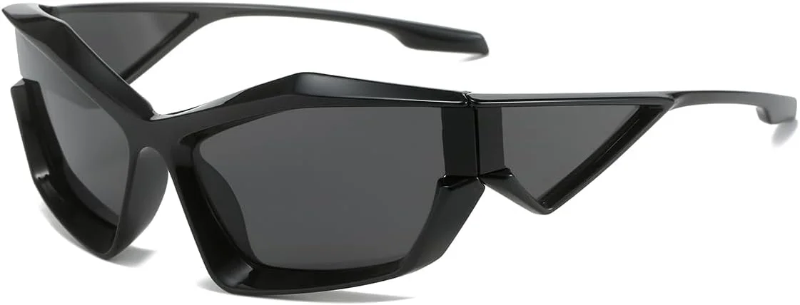 عینک آفتابی ترندی NIDOVIX با طراحی دور پیچ برای مردان و زنان، مد روز، خنک، اسپرت، Y2K، شیک، چشم گربه ای با محافظت UV400