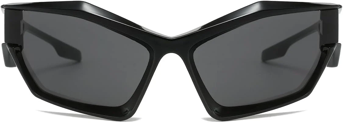 عینک آفتابی ترندی NIDOVIX با طراحی دور پیچ برای مردان و زنان، مد روز، خنک، اسپرت، Y2K، شیک، چشم گربه ای با محافظت UV400