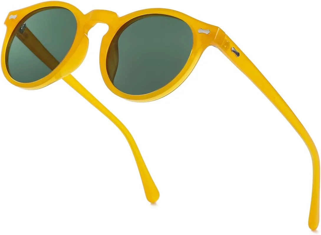 عینک آفتابی پلاریزه NIDOVIX مدل Vintage، مناسب آقایان و بانوان، عینک مد روز کلاسیک گرد، محافظت UV400