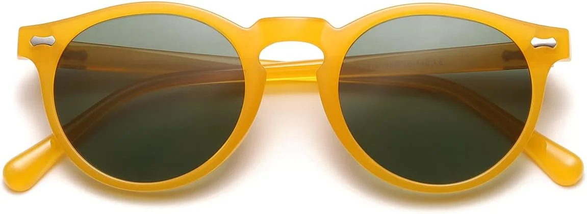 عینک آفتابی پلاریزه NIDOVIX مدل Vintage، مناسب آقایان و بانوان، عینک مد روز کلاسیک گرد، محافظت UV400