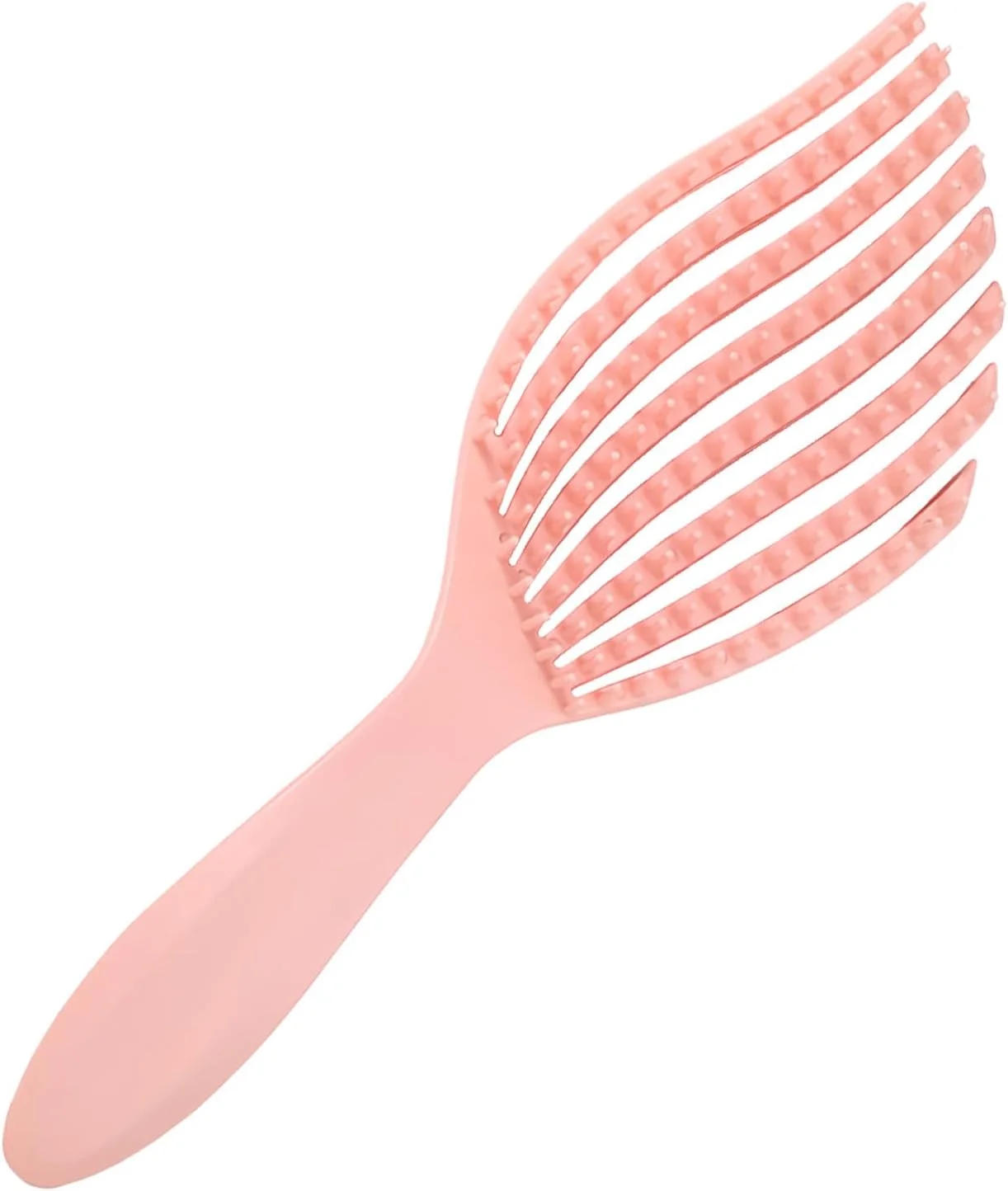 برس موی باز کننده گره JYJLLM مناسب برای انواع مو | برس انعطاف پذیر وگان با دندانه های ماساژور - حالت دهی بدون گره برای زنان و کودکان، سازگار با محیط زیست، قابل استفاده برای موهای خیس/خشک - صورتی ملایم