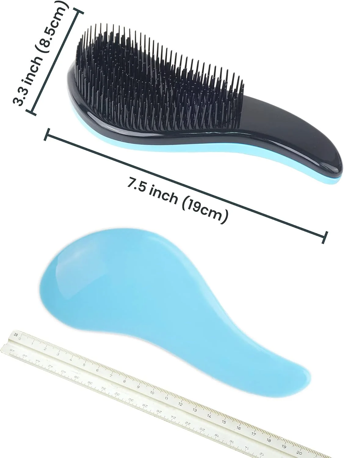 برس گره باز کن HBSTUDIO، ست برس باز کننده گره مو، برس مو بدون درد برای کودکان، برس باز کننده گره برای موهای فر، برس مو برای زنان، مردان و کودکان (3 عدد، مشکی، آبی، صورتی)