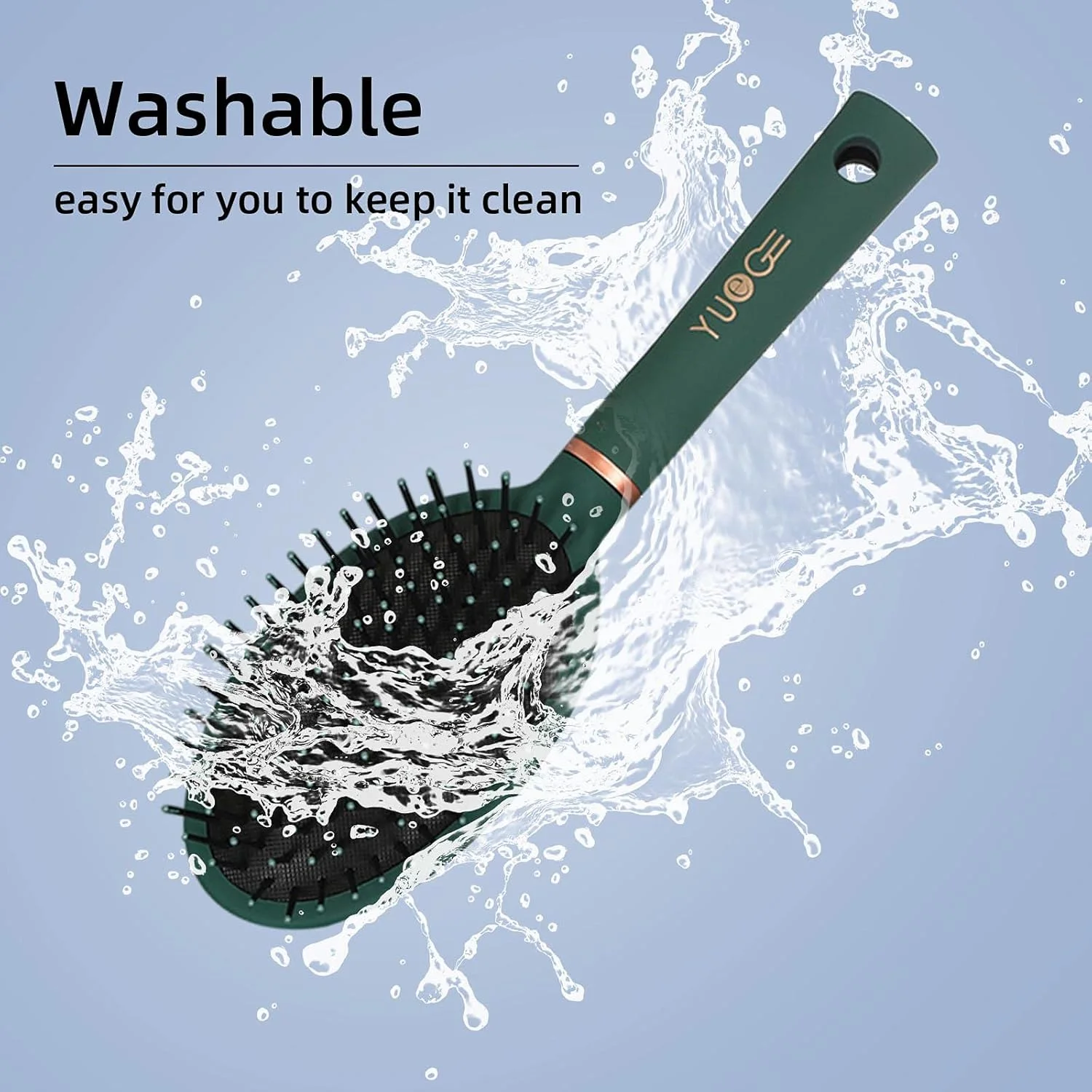 برس مو هینگرز، شانه ماساژ، حالت دهنده و باز کننده گره مو، برس ردیفی موجی H برای موهای کوتاه، ضخیم، گره خورده، مجعد و صاف زنانه