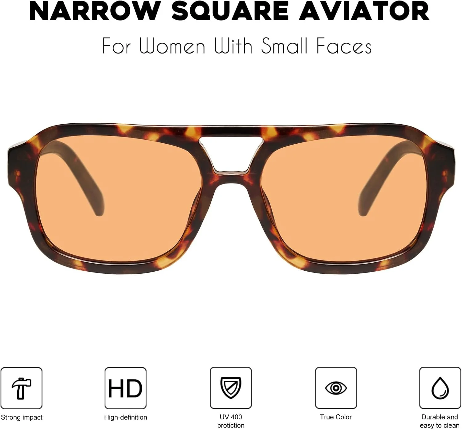 عینک آفتابی خلبانی کوچک Mosanana زنانه با استایل باریک مناسب صورت های کوچک مدل MS52362