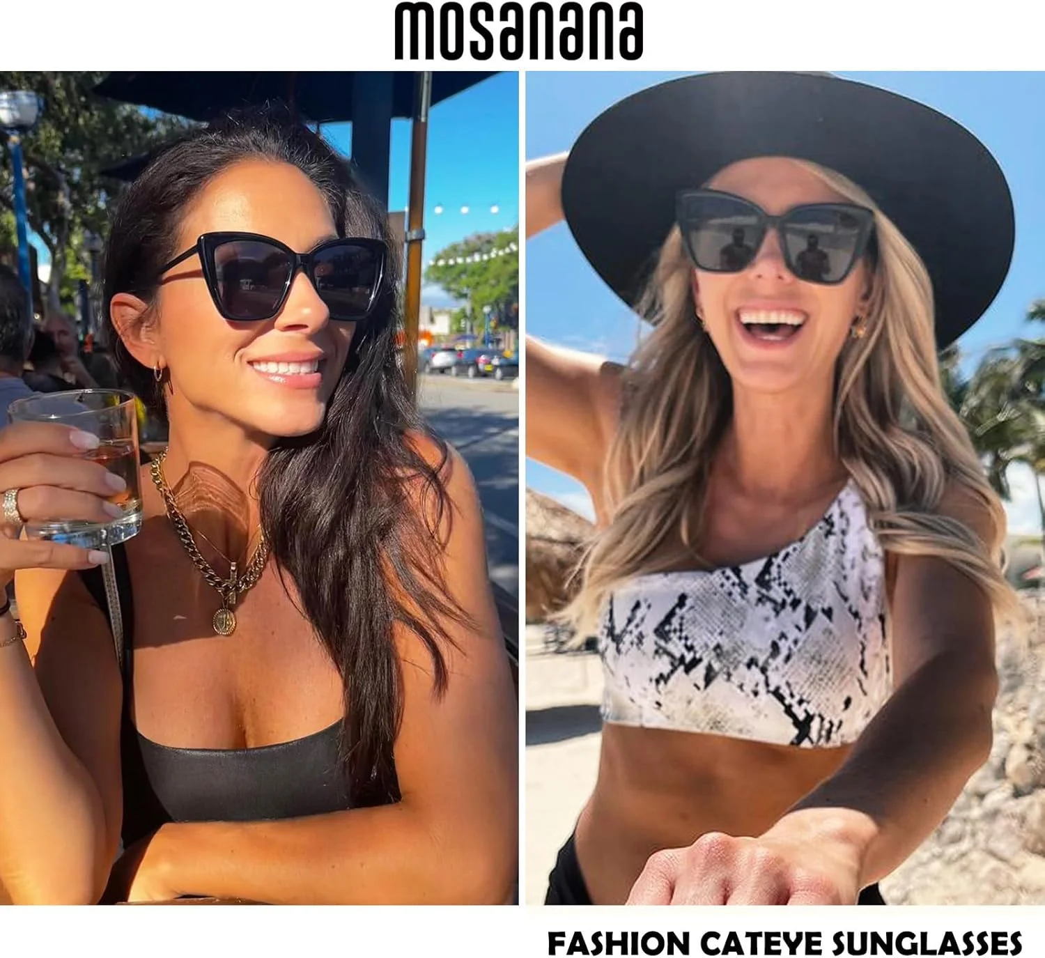 عینک آفتابی قهوه ای Mosanana زنانه، شفاف، ترندی، گربه ای بزرگ، رترو، بزرگ، خنک، زیبا، فشن، فانکی، زنانه، استتیک، بزرگ، شیک، ضخیم، منحصر به فرد، مناسب صورت های کوچک و پهن، ساحلی، گلام، مدل های 2021، 90s، 70s