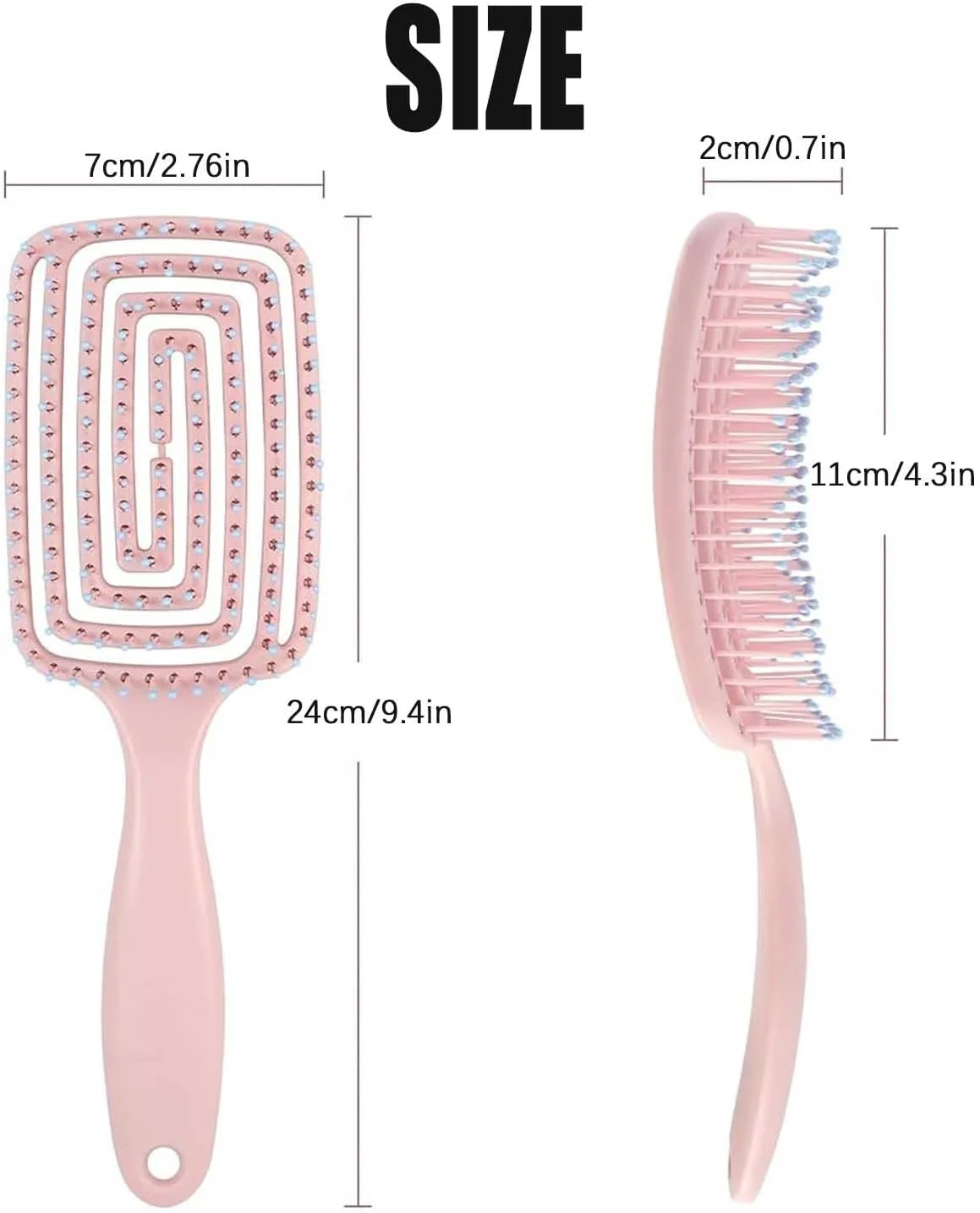 برس مو شانه ماساژ نرم بدون کشیدن مو برای موهای فر، صاف، مشکی، طبیعی، زنان، مردان، موهای خیس و خشک، به راحتی گره ها را باز می کند (بنفش)