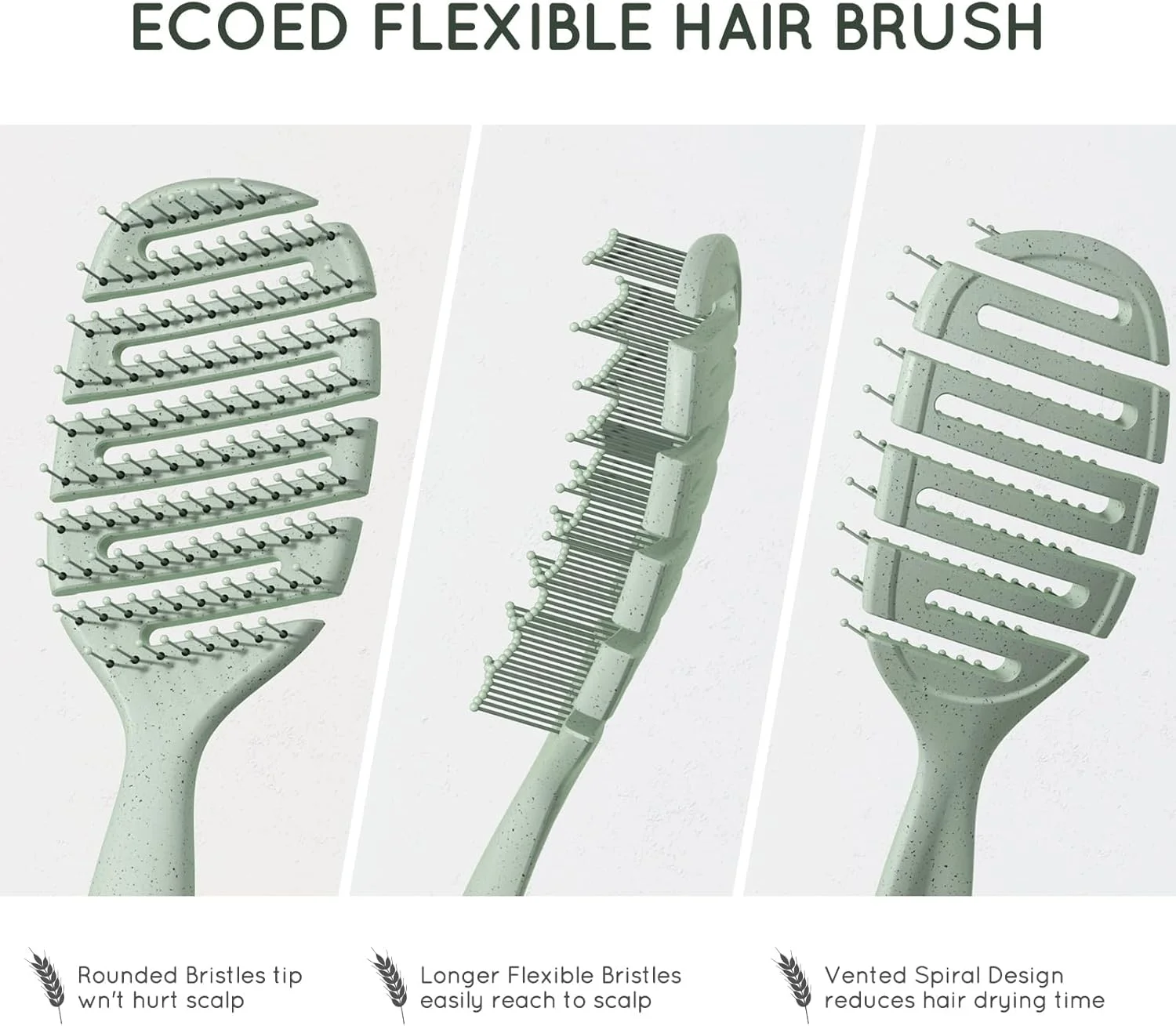 برس مو، برس موی منفذدار تجزیه‌پذیر، برس باز کننده گره مو، برس باز کننده گره برای موهای فر، ضخیم و صاف، باز کردن گره موی خشک و خیس به سرعت و صاف کردن مو، برس مو برای زنان و مردان