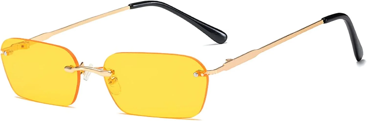 عینک آفتابی مستطیلی بدون فریم باریک کوچک یکپارچهسازی با سیستمعامل Mriendao، عینک آفتابی Y2k فوق سبک عینک آفتابی مستطیلی بدون فریم باریک کوچک یکپارچهسازی با سیستمعامل Mriendao، عینک آفتابی Y2k فوق سبک