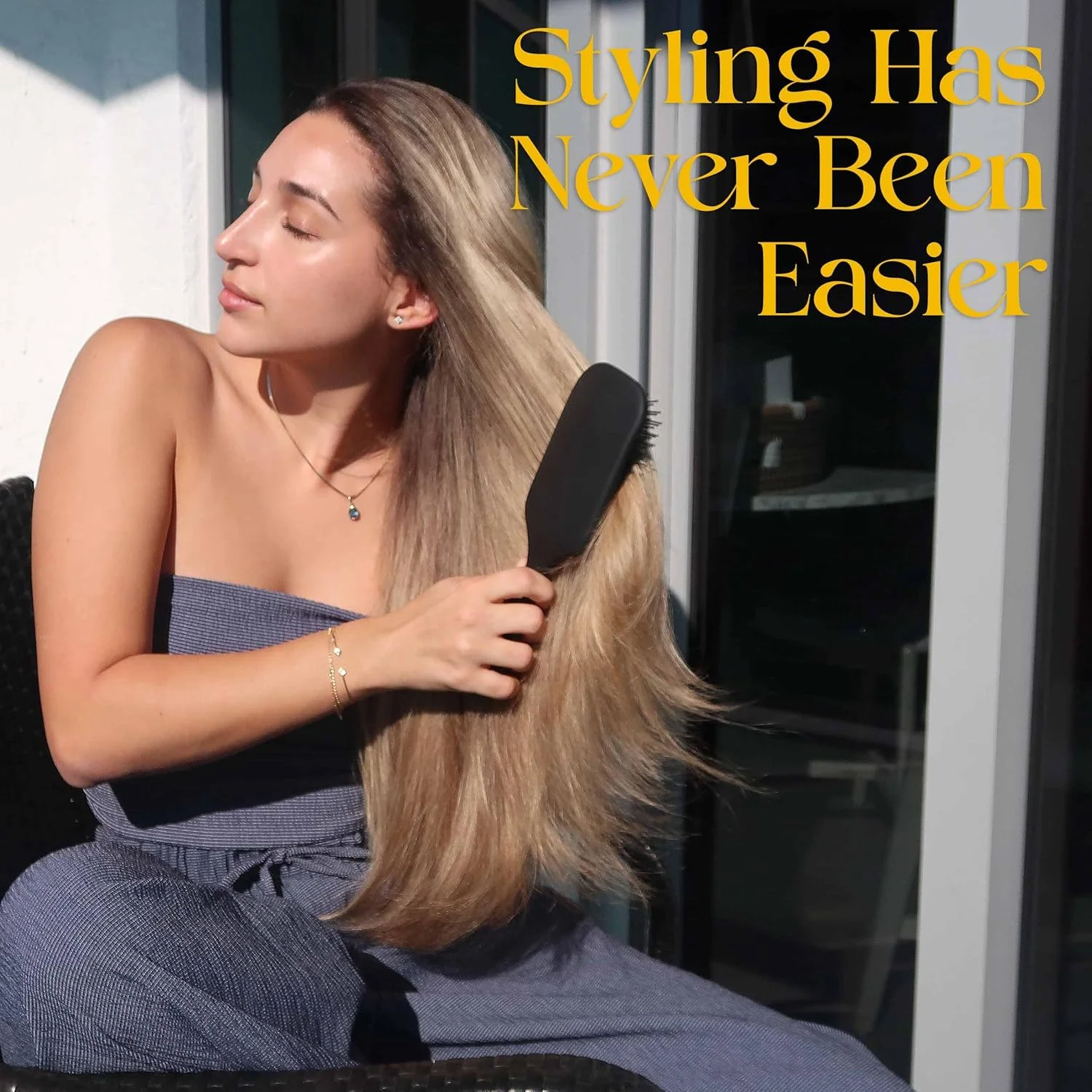 جورجیو (کوچک) - برس موی پدالی با بالشتک هوا مدل GIOPD2 با موهای نوک توپی ملایم برای برس کشیدن آسان، مسافرت - موهای خیس یا خشک، مردان و زنان، انواع مو، طول و...