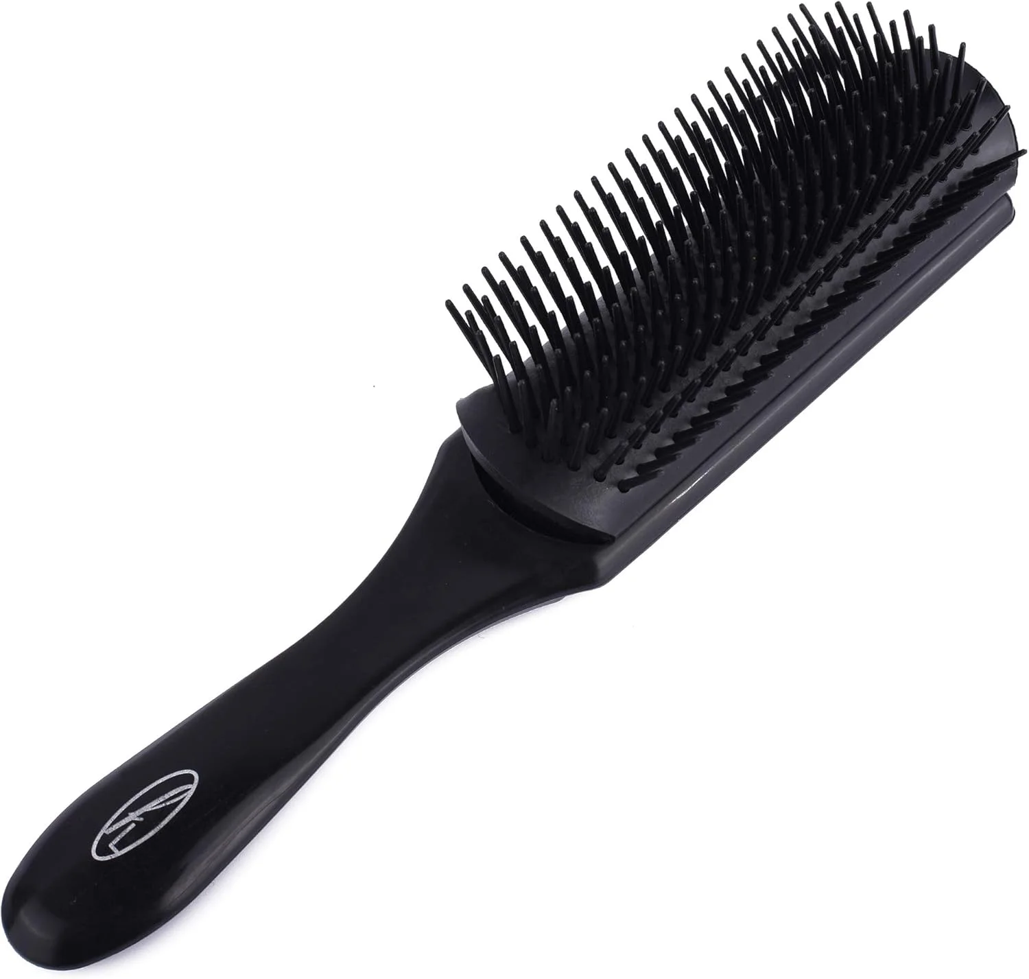 برس مو 9 ردیفه فاین لاینز مناسب آقایان و بانوان، مشکی - بالشتک لاستیکی ممتاز برای باز کردن گره مو - ایده آل برای موهای فر یا نازک - همراه مسافرتی عالی - طراحی سبک و راحت