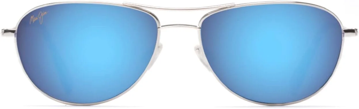 عینک آفتابی Maui Jim | Baby Beach B245-17، نقره ای با آبی، با پلاریزه ثبت شده عینک آفتابی Maui Jim | Baby Beach B245-17، نقره ای با آبی، با پلاریزه ثبت شده