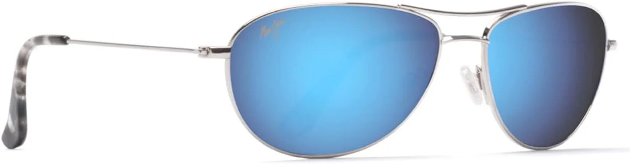 عینک آفتابی Maui Jim | Baby Beach B245-17، نقره ای با آبی، با پلاریزه ثبت شده