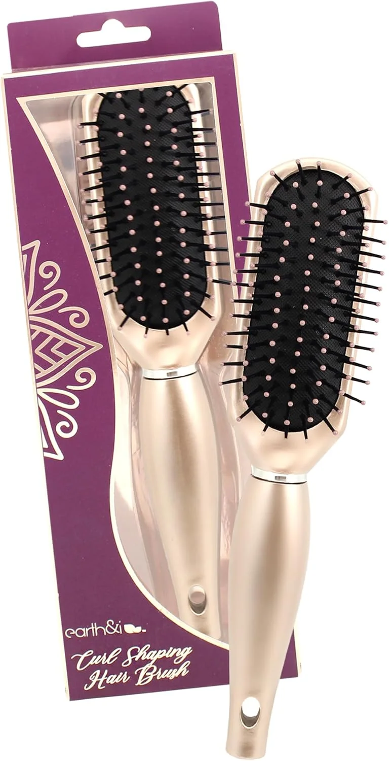 برس حالت دهنده موهای فر رزگلد Earth & I، محصولات فر کننده مو، برس حجم دهنده، برس باز کننده گره و لوازم ضروری حالت دهی، مناسب موهای 2A تا 3C، برس برای مشخص کردن فرها