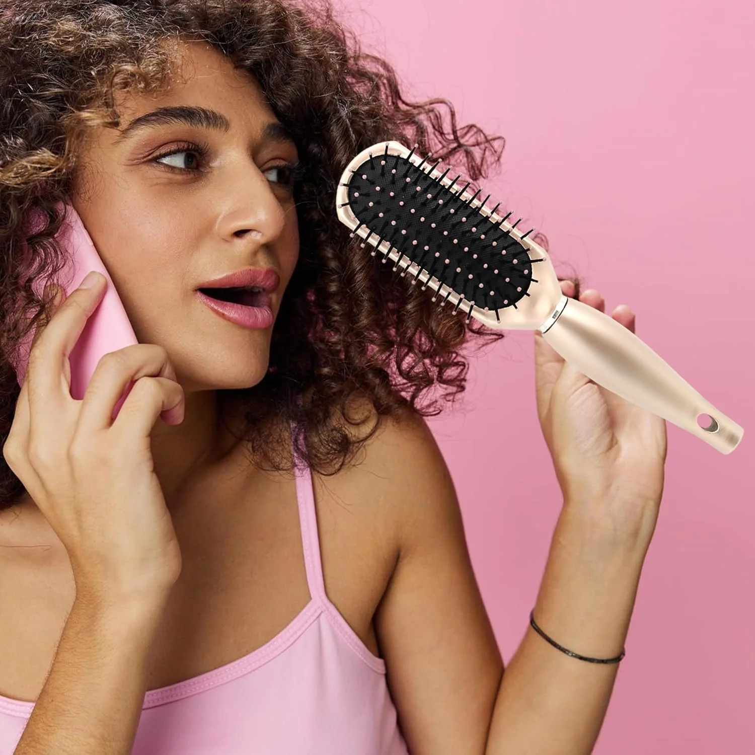 برس حالت دهنده موهای فر رزگلد Earth & I، محصولات فر کننده مو، برس حجم دهنده، برس باز کننده گره و لوازم ضروری حالت دهی، مناسب موهای 2A تا 3C، برس برای مشخص کردن فرها