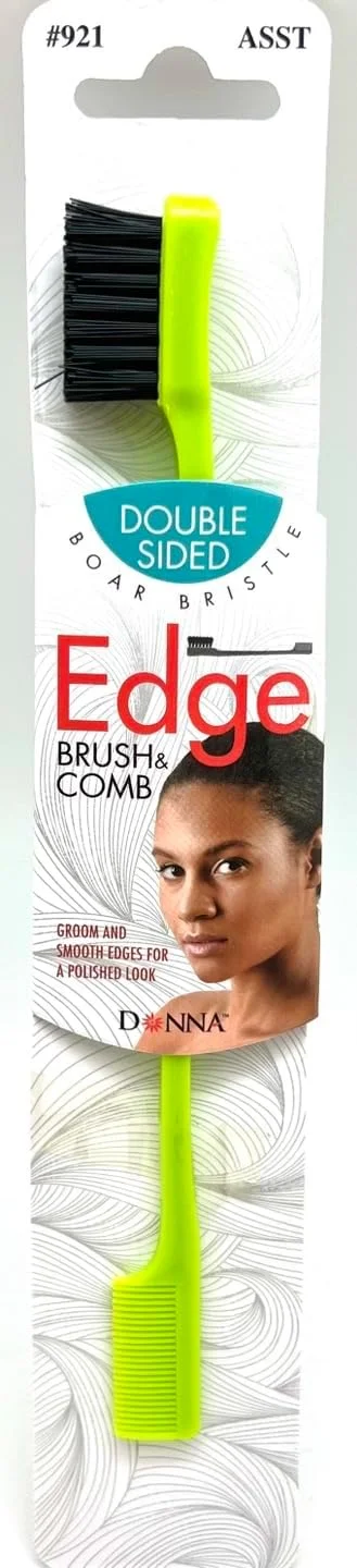 برس و شانه دو طرفه DONNA برای موهای فر، برس مو برای حالت دادن و مشخص کردن، مورد استفاده برای جزئیاتی مانند پیشانی و کناره های مو، به راحتی گره ها را باز می کند - لیمویی