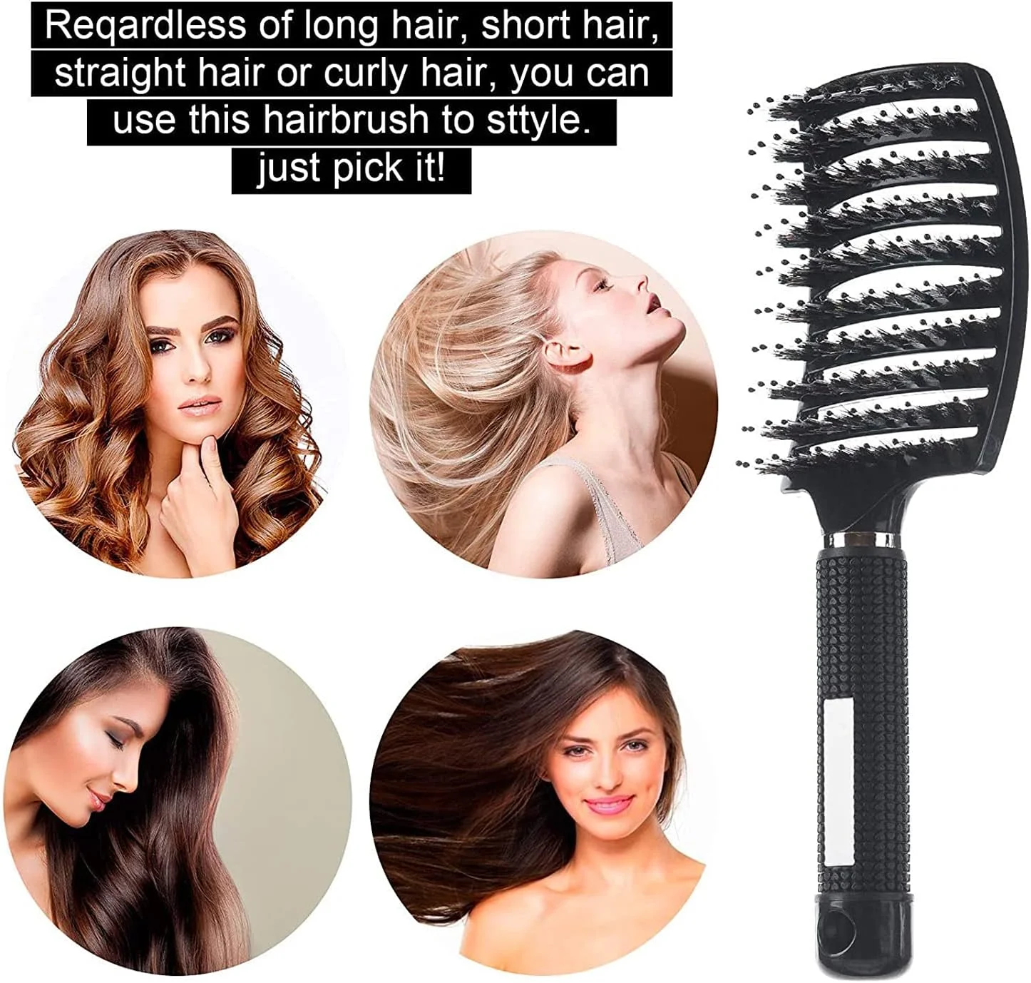 برس مو ELECDON، برس موی منحنی و دارای منفذ برای باز کردن گره موهای بلند، ضخیم، نازک، مجعد، گره خورده، مرطوب و خشک، مناسب برای زنان، مردان، شانه، ابزار آرایشگری و حالت دهی مو، 2 عدد (مشکی، قرمز)