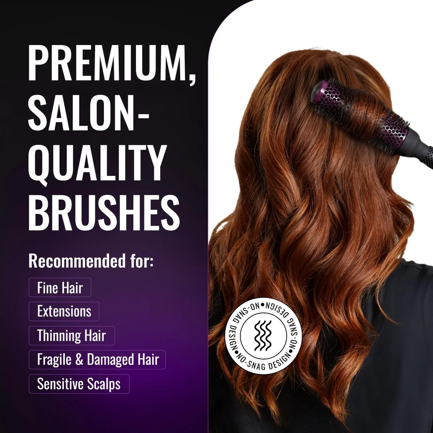 برس گرد فوق العاده ملایم ERGO برای حالت دادن مو - حالت دهی مو با کیفیت سالنی برای خانم ها - غلتک برای موهای خیس و خشک - حجم دهنده و مراقبتی - ERG53: 2 اینچ