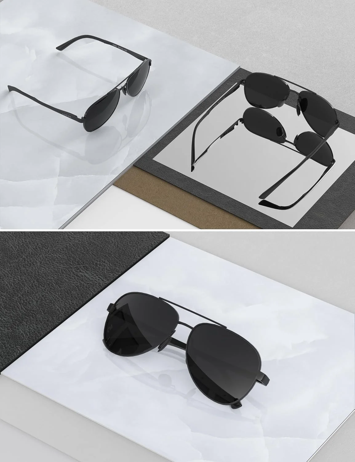 عینک آفتابی خلبانی LUENX برای زنان و مردان، لنز پلاریزه به همراه لوازم جانبی - محافظت UV 400، 60 میلی متر عینک آفتابی خلبانی LUENX برای زنان و مردان، لنز پلاریزه به همراه لوازم جانبی - محافظت UV 400، 60 میلی متر