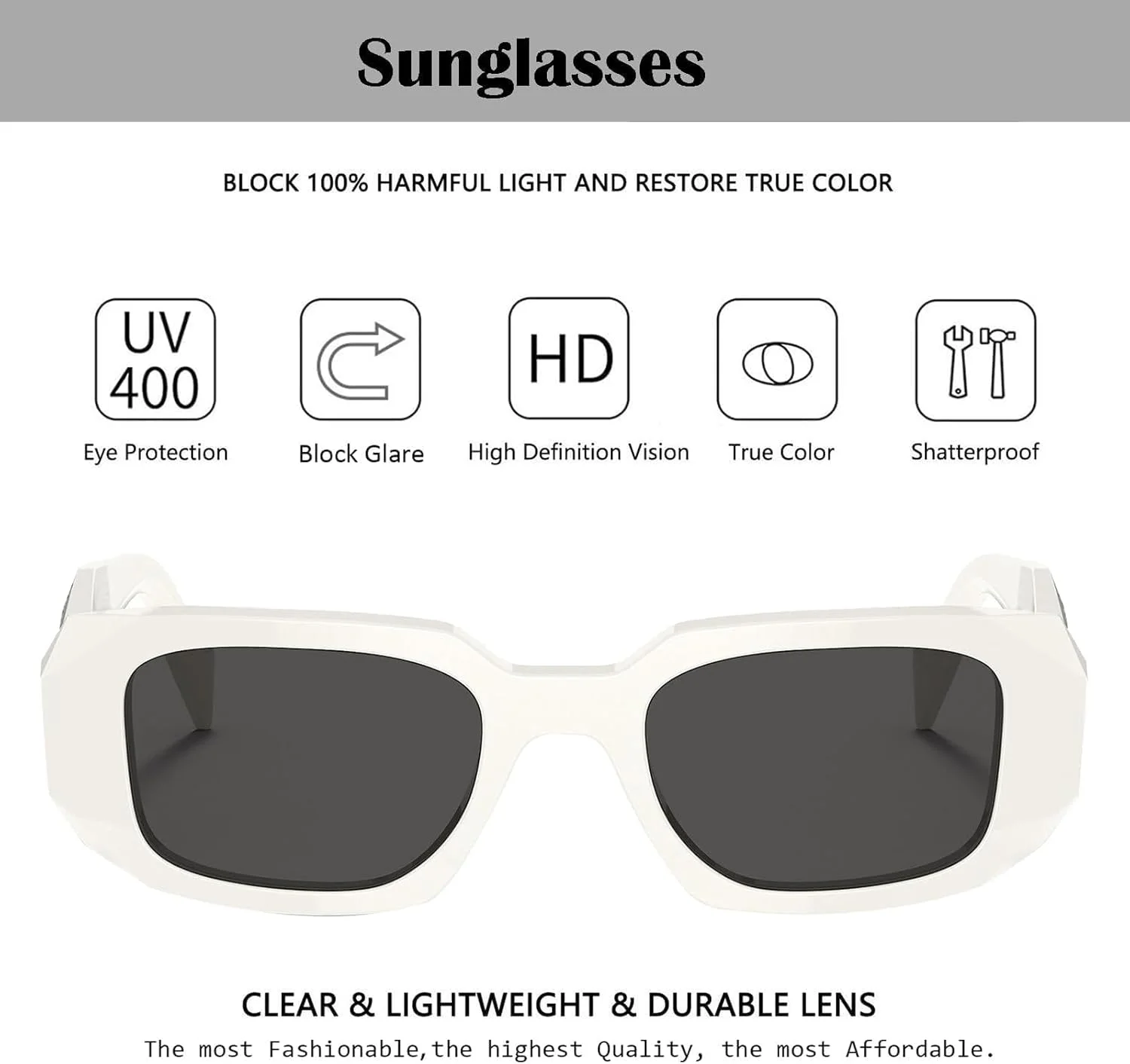 عینک آفتابی مستطیلی ترندی MAKINGTEC برای زنان و مردان، عینک آفتابی رانندگی رترو، فریم مربعی مد روز دهه 90