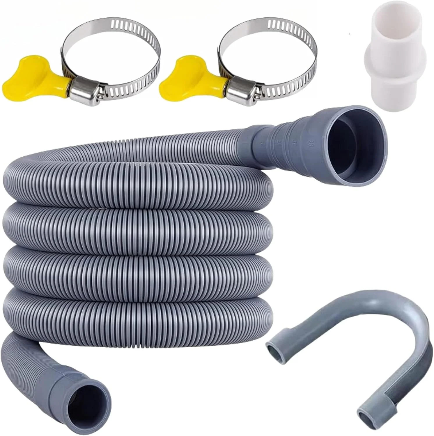 کیت لوله خرطومی تخلیه جهانی Fjeytor (2 متر), لوله خرطومی تخلیه ماشین لباسشویی، لوله خرطومی تخلیه جایگزین برای ماشین خشک کن، ماشین ظرفشویی و سایر کاربردها کیت لوله خرطومی تخلیه جهانی Fjeytor (2 متر), لوله خرطومی تخلیه ماشین لباسشویی، لوله خرطومی تخلیه جایگزین برای ماشین خشک کن، ماشین ظرفشویی و سایر کاربردها