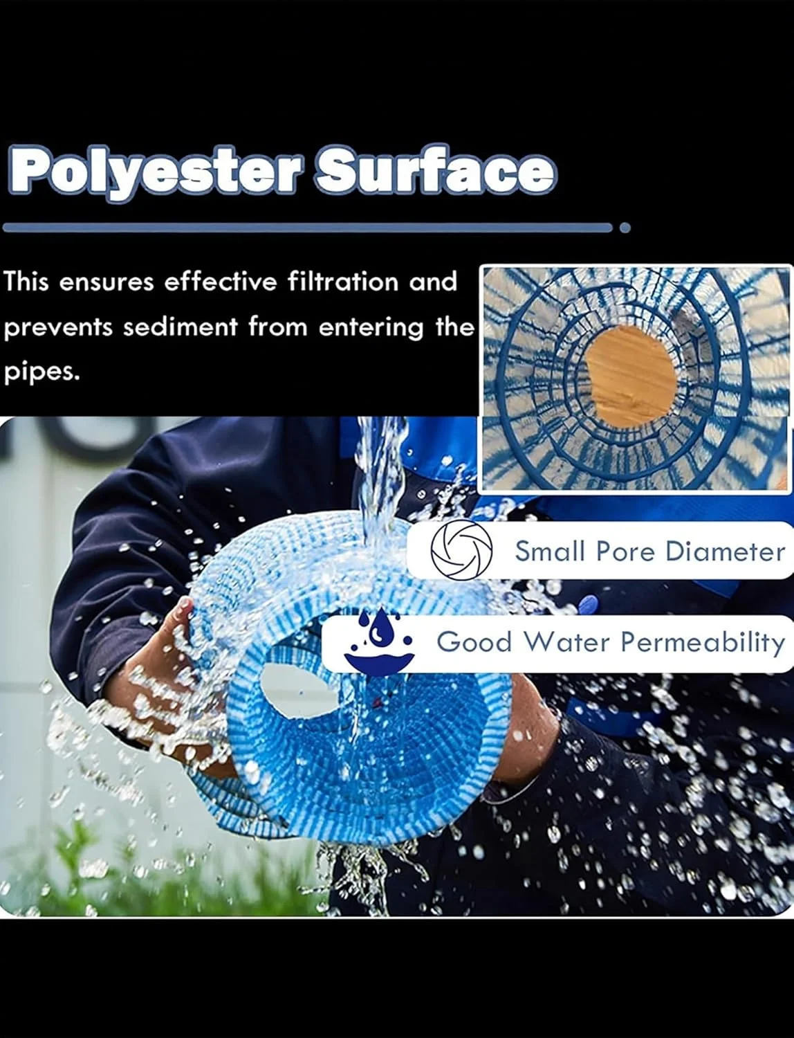 لوله زهکشی انعطاف پذیر پارچه نبافته با سیم فولادی، لوله زهکش فرانسوی راه راه، شیلنگ نفوذپذیر انعطاف پذیر باغ 5 سانتی متر برای پیاده رو چمن (9 متر) لوله زهکشی انعطاف پذیر پارچه نبافته با سیم فولادی، لوله زهکش فرانسوی راه راه، شیلنگ نفوذپذیر انعطاف پذیر باغ 5 سانتی متر برای پیاده رو چمن (9 متر)