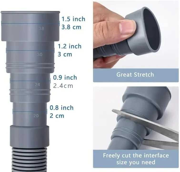 شلنگ تخلیه ماشین لباسشویی FDTY، کیت های اتصال شلنگ تخلیه ماشین ظرفشویی انعطاف پذیر، شلنگ تخلیه راه راه ماشین لباسشویی، برای ماشین ظرفشویی، ماشین لباسشویی (1 متر (3.28 فوت))