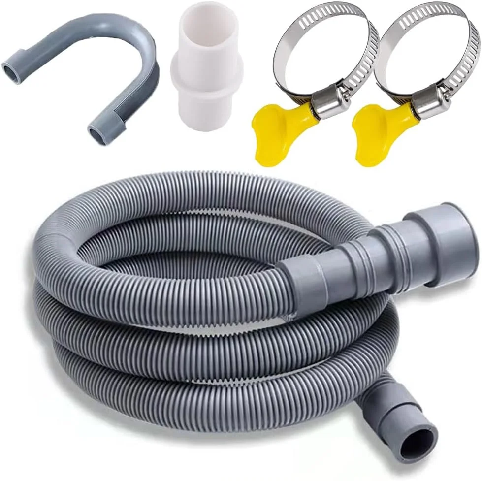 کیت افزایش طول شلنگ تخلیه ماشین لباسشویی Esforzarse، لوله جهانی با اتصال، شلنگ ماشین لباسشویی تقویت شده با گیره، خاکستری، 2.0 متر کیت افزایش طول شلنگ تخلیه ماشین لباسشویی Esforzarse، لوله جهانی با اتصال، شلنگ ماشین لباسشویی تقویت شده با گیره، خاکستری، 2.0 متر