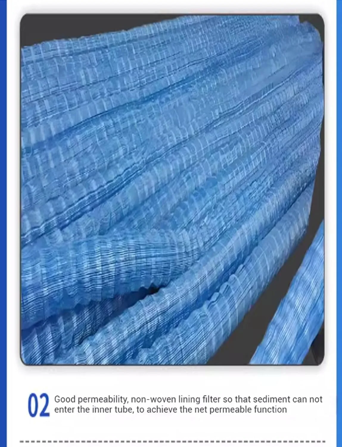 لوله زهکشی انعطاف پذیر آبی 2 اینچی، لوله زهکشی قابل گسترش و نفوذپذیر برای فضای باز، مناسب برای پشت دیوار حائل، لوله راه راه زهکشی (1 متر)(4 متر/13 فوت)