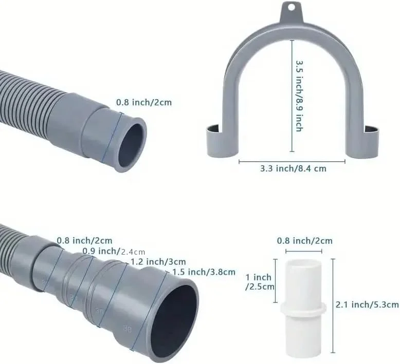 شلنگ تخلیه ماشین لباسشویی FDTY، کیت های اتصال شلنگ تخلیه ماشین ظرفشویی انعطاف پذیر، شلنگ تخلیه راه راه ماشین لباسشویی، برای ماشین ظرفشویی، ماشین لباسشویی (1 متر (3.28 فوت))