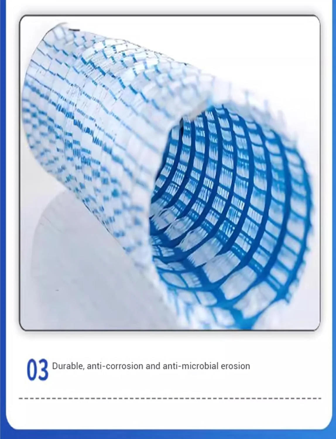 لوله زهکشی انعطاف پذیر آبی 2 اینچی، لوله زهکشی قابل گسترش و نفوذپذیر برای فضای باز، مناسب برای پشت دیوار حائل، لوله راه راه زهکشی (1 متر)(4 متر/13 فوت)