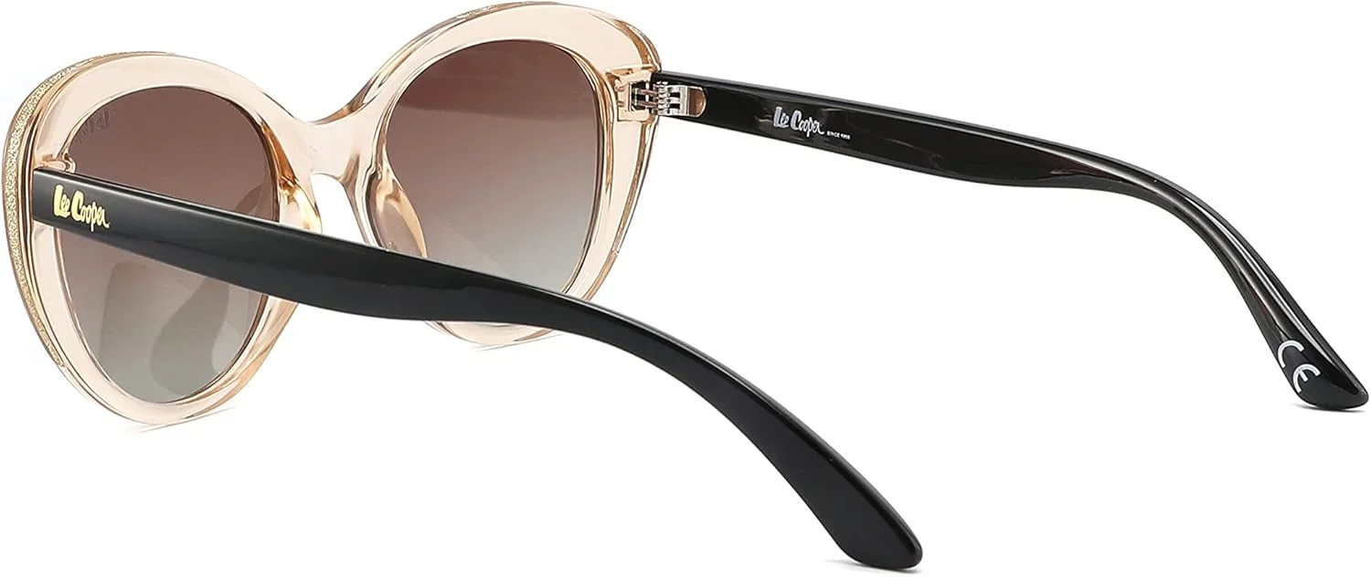 عینک آفتابی زنانه چشم گربه ای پلاریزه Lee Cooper لنز قهوه ای Gr.Brown مدل LC1007C03، سایز One Size