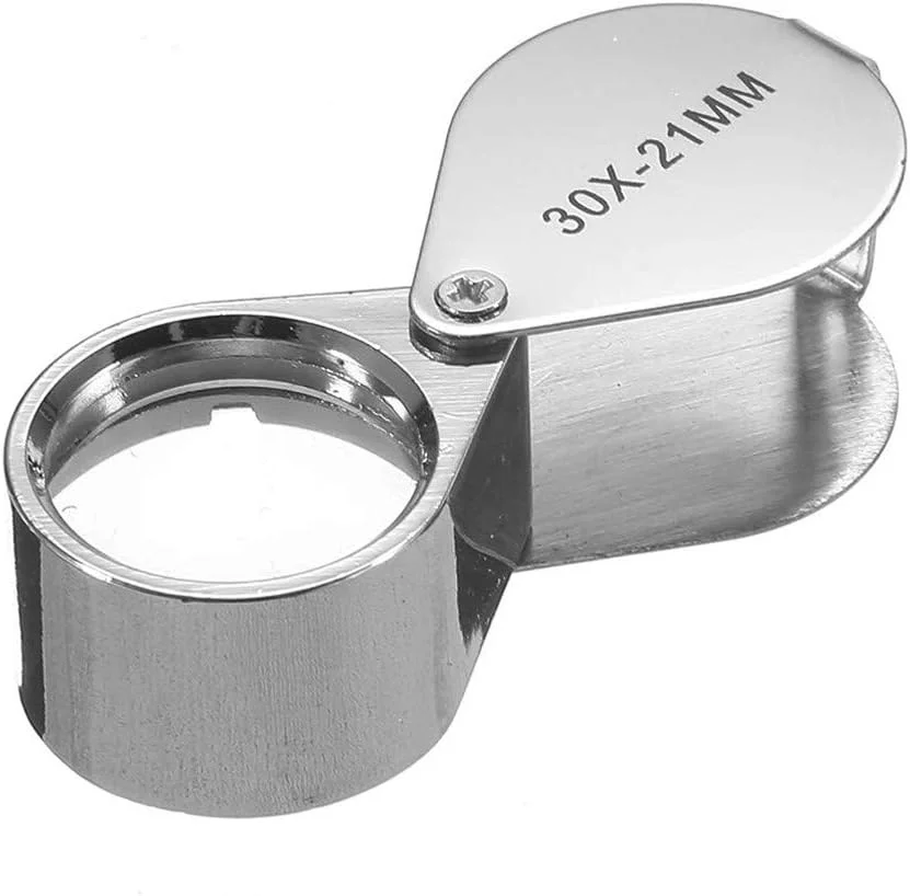 ذره بین جواهرات جیبی KINGMAS با بزرگنمایی 30 برابر و قطر 21 میلی متر