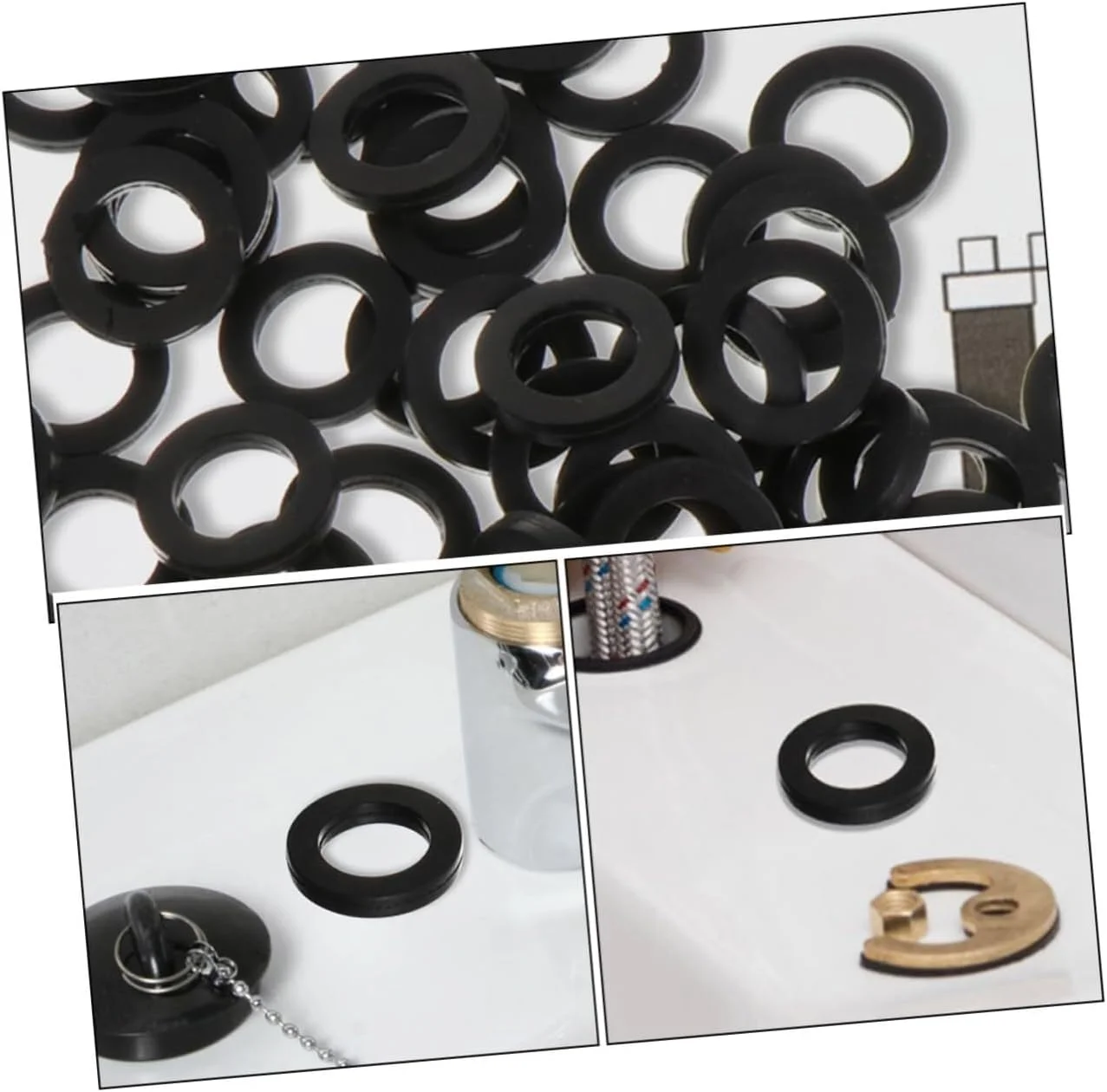 50 عدد واشر لاستیکی برای لوله گاز، واشر سینک ظرفشویی، واشر آب بندی، واشر لاستیکی برای دوش، واشر آب بندی لوله، واشر تخلیه سینک، NBR مشکی