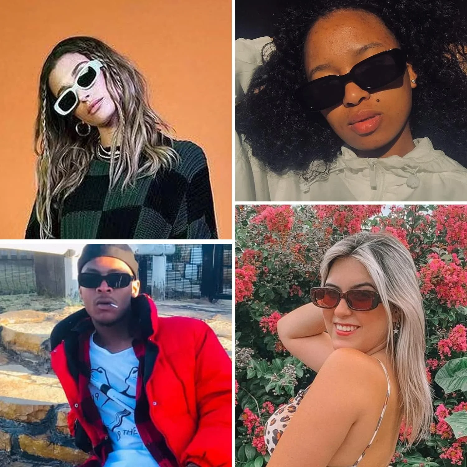 عینک آفتابی مستطیلی Kimorn برای زنان و مردان، عینک آفتابی شیک و مد روز به سبک رترو دهه 90 با محافظت UV 400 و فریم مربعی مدل K1200