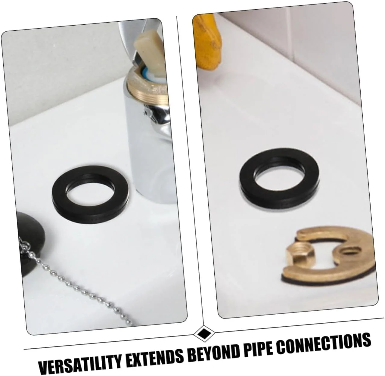 50 عدد واشر لاستیکی برای لوله گاز، واشر سینک ظرفشویی، واشر آب بندی، واشر لاستیکی برای دوش، واشر آب بندی لوله، واشر تخلیه سینک، NBR مشکی