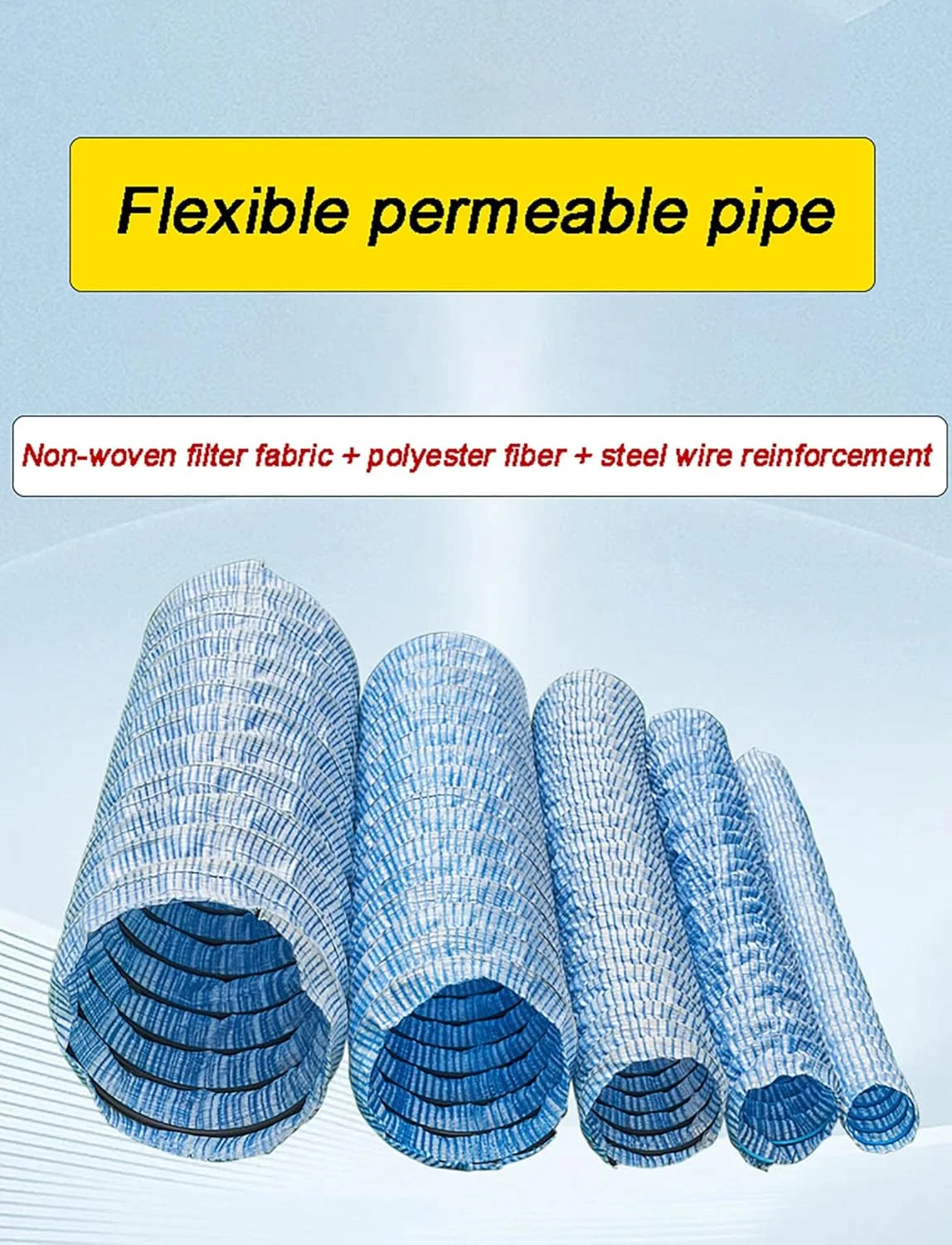 لوله زهکشی فرانسوی سوراخ دار، لوله زهکشی انعطاف پذیر پارچه ای نبافته برای فضای باز حیاط/چمن/پاسیو/محوطه سازی، زهکشی زمین (100 میلی متر، 4 متر) لوله زهکشی فرانسوی سوراخ دار، لوله زهکشی انعطاف پذیر پارچه ای نبافته برای فضای باز حیاط/چمن/پاسیو/محوطه سازی، زهکشی زمین (100 میلی متر، 4 متر)