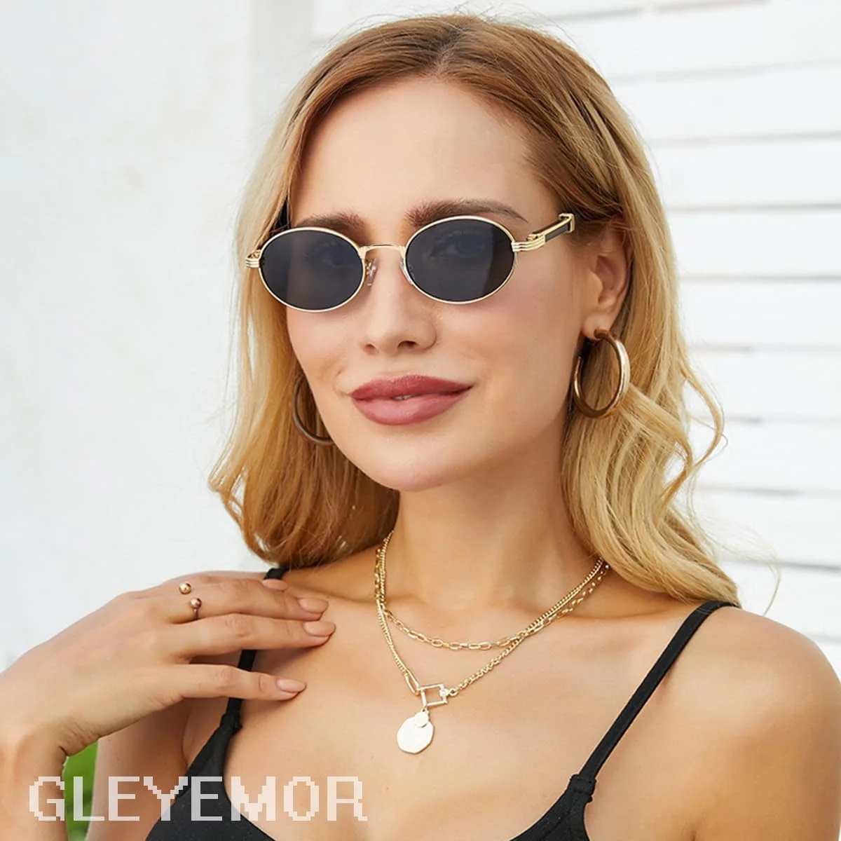 عینک آفتابی فلزی بیضی رترو KASTWAVE برای زنان و مردان، عینک آفتابی کوچک مد روز دهه 90، محافظت در برابر اشعه ماوراء بنفش، عینک آفتابی Y2k زنانه، عینک آفتابی ترندی رترو، لوازم جانبی Y2k