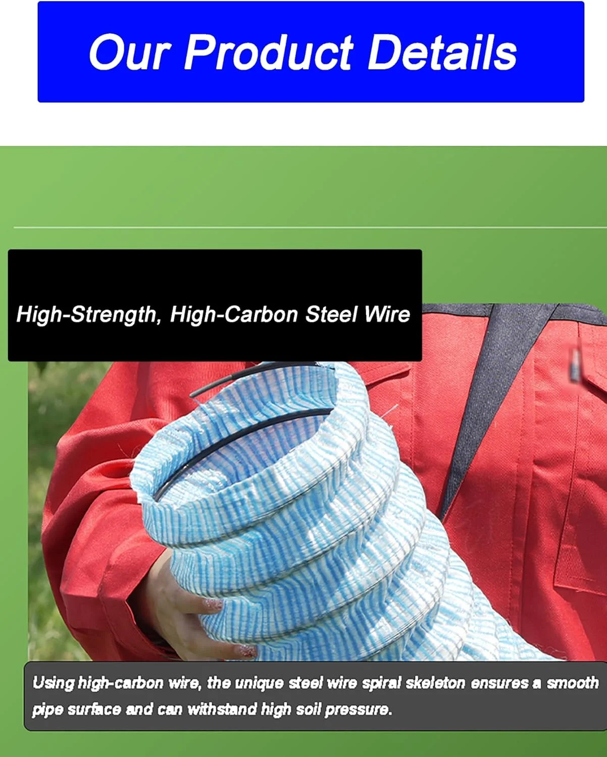 لوله زهکشی فرانسوی موجدار سوراخ دار، لوله زهکشی زیرزمینی نرم قابل گسترش 1-20 متری برای محوطه سازی/باغ/حیاط (80 میلی متر، 14 متر) لوله زهکشی فرانسوی موجدار سوراخ دار، لوله زهکشی زیرزمینی نرم قابل گسترش 1-20 متری برای محوطه سازی/باغ/حیاط (80 میلی متر، 14 متر)