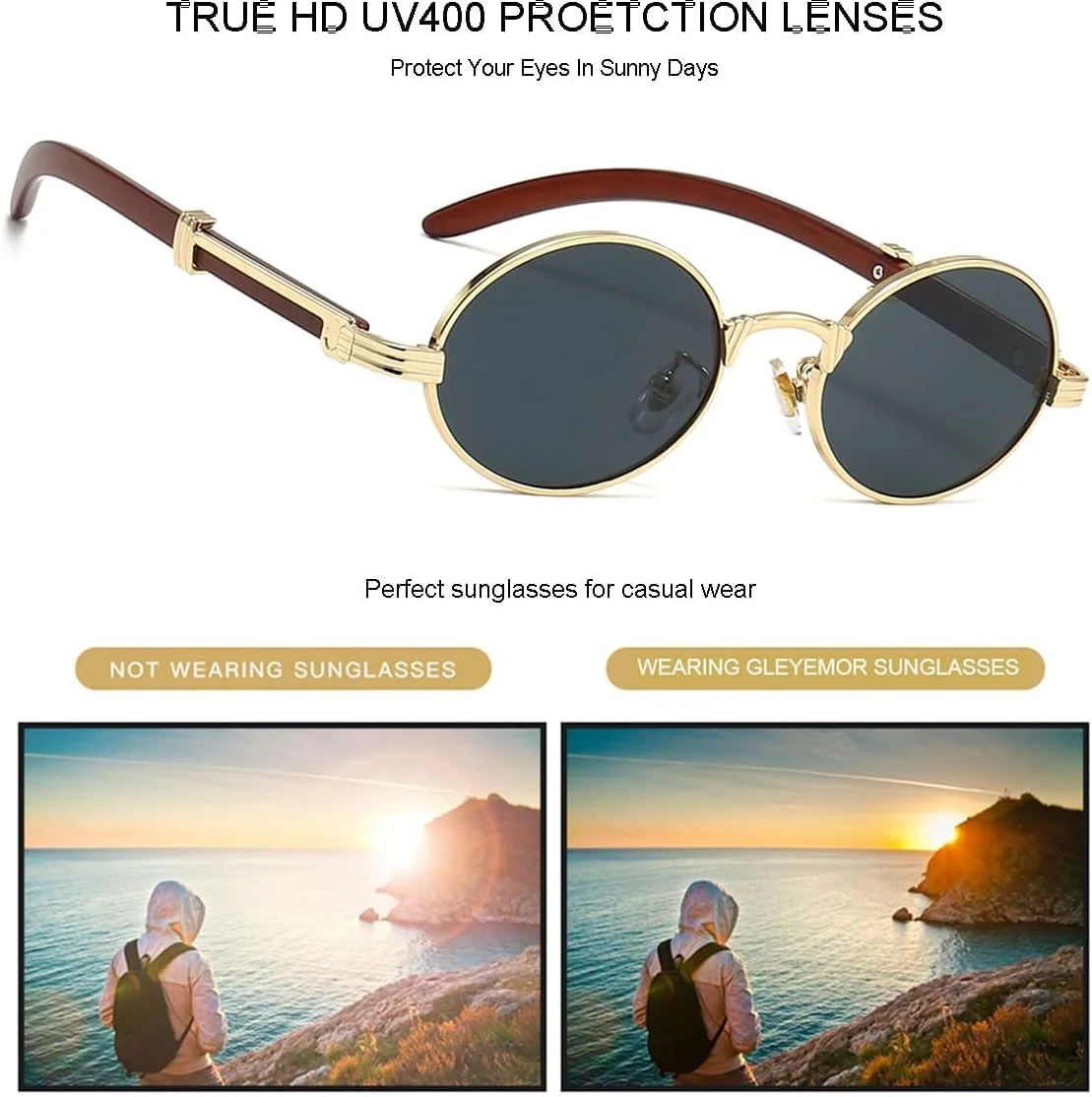 عینک آفتابی فلزی بیضی رترو KASTWAVE برای زنان و مردان، عینک آفتابی کوچک مد روز دهه 90، محافظت در برابر اشعه ماوراء بنفش، عینک آفتابی Y2k زنانه، عینک آفتابی ترندی رترو، لوازم جانبی Y2k